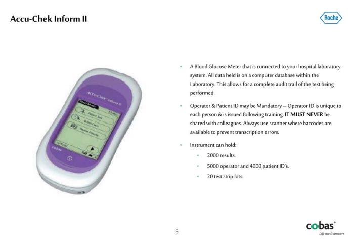 Accu chek inform ii blood glucose meter