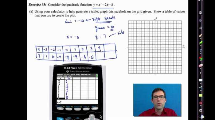 Analyzing quadratic graphs answer key