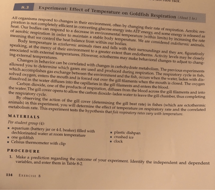 Goldfish tail circulation lab answers