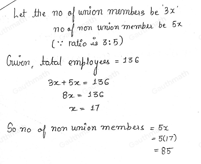 The ratio of union members to nonunion members