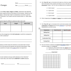 Phet simulation particle motion and phase changes answer key